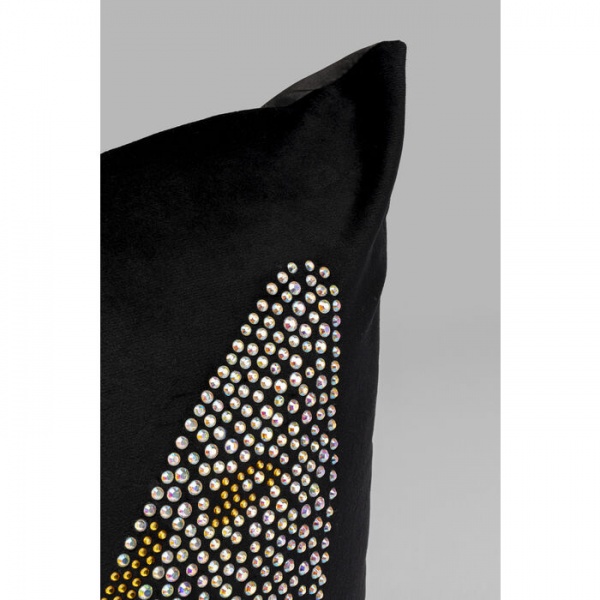 Подушка Бриллиантовые бабочки 45x45 см черный KARE Design 