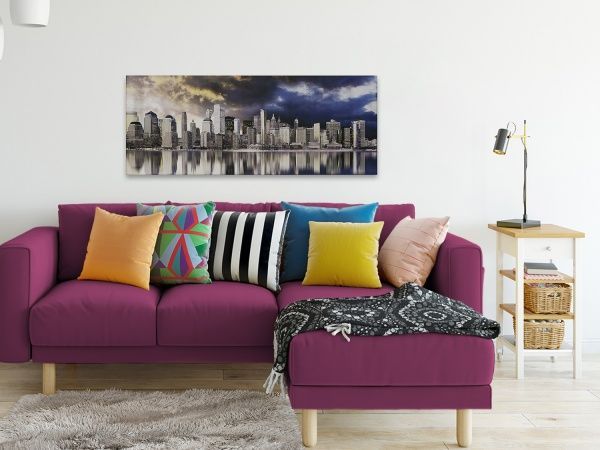 Репродукция Ночной город 150x60 см Styler 