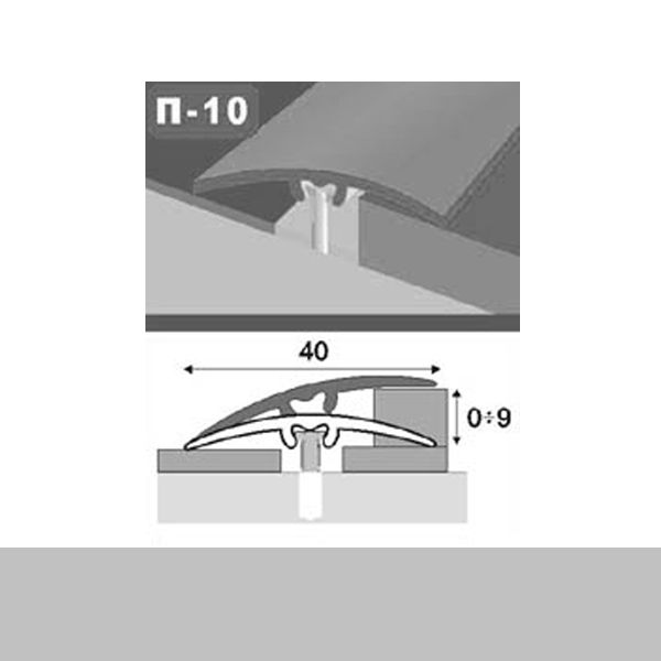Порожек П10 King Floor радиальный скрытый крепеж 40x900 мм серебро