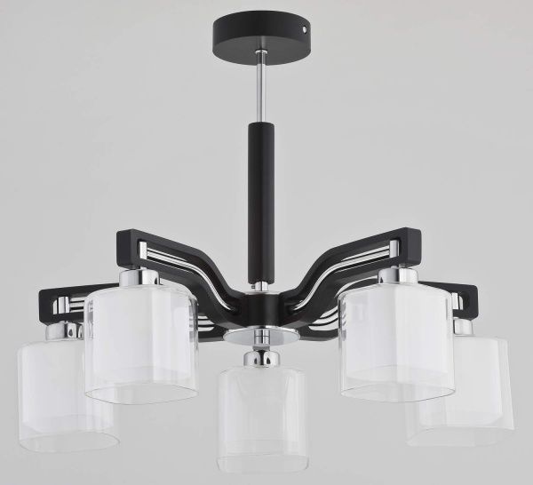 Люстра стельова ALFA CONSUL 5xE14 хром/венге 21365 