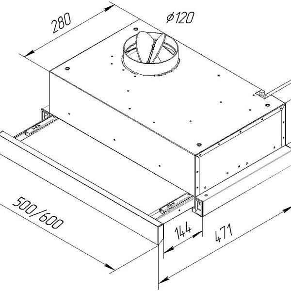 Витяжка Pyramida TL 60 SLIM BL