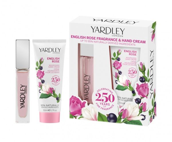 Набір подарунковий для жінок Yardley крем для рук 50 мл + туалетна вода 14 мл Троянда
