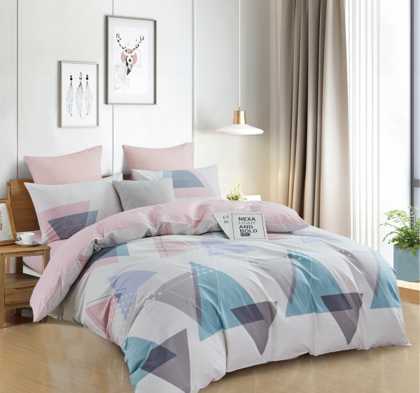 Комплект постельного белья Triangulo 2 бело-розовый La Nuit 