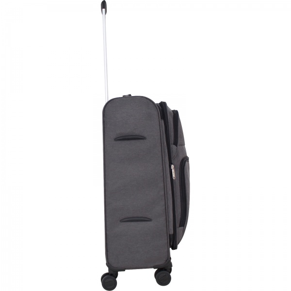 Чемодан Bagland М New 70 л серый меланж 3796924 