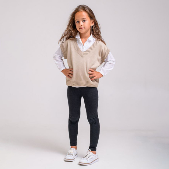 Жилет для девочки ART KNIT р.128 бежевый 26291 