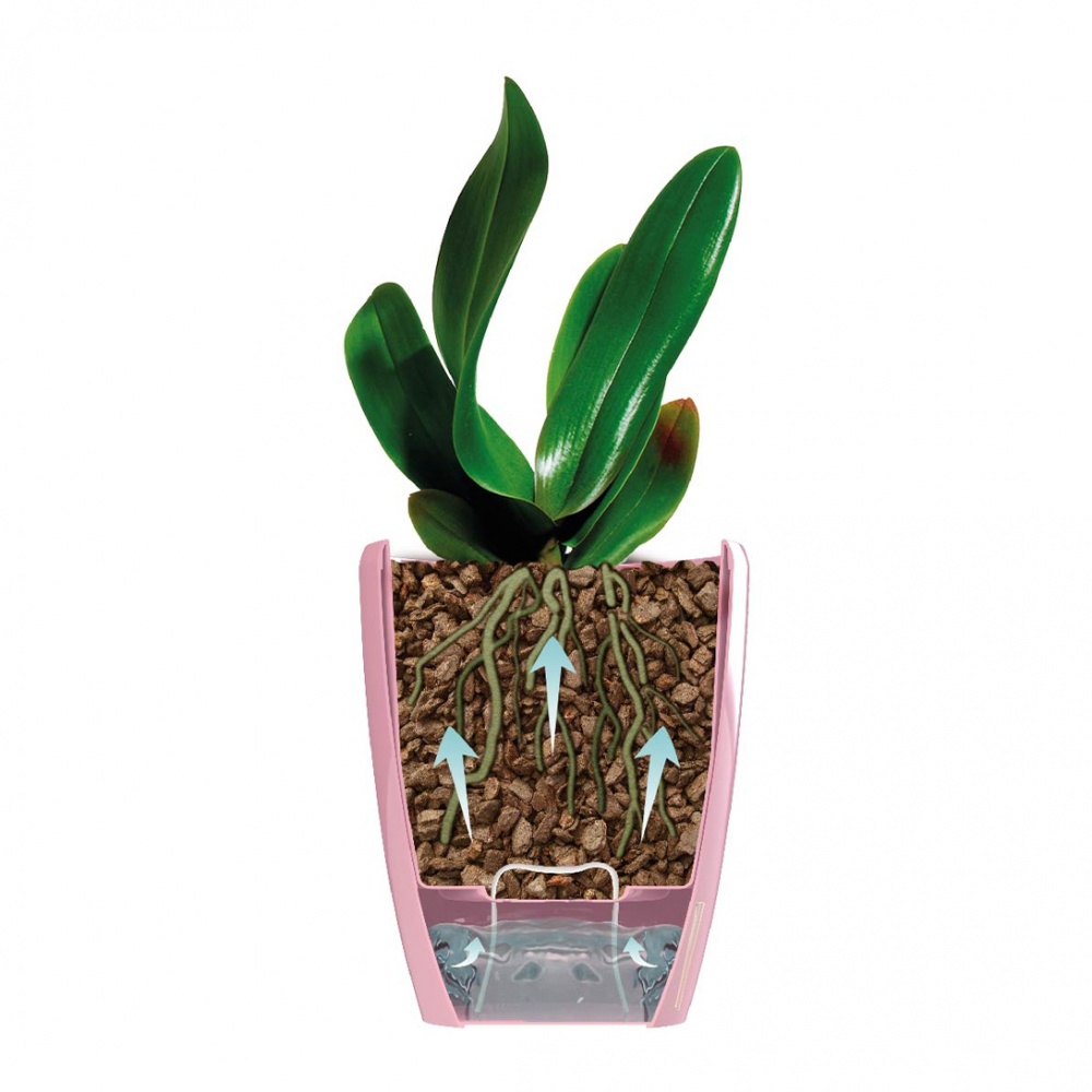 Вазон пластик Orchidea Twin круглый лиловый 1,3 л Santino (2008718)