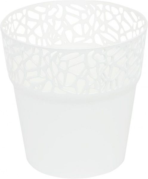 Кашпо пластикове Prosperplast Naturo круглий 5,5л білий (78987-449) 