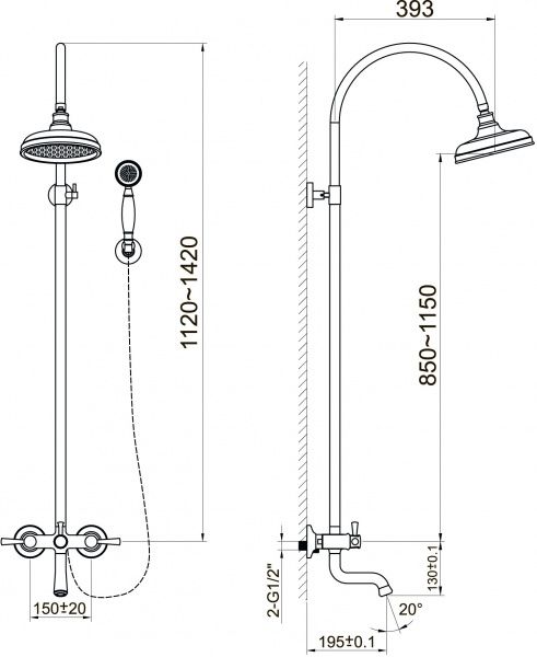 Душевая система Imprese Podzima Zrala ZMK02170809