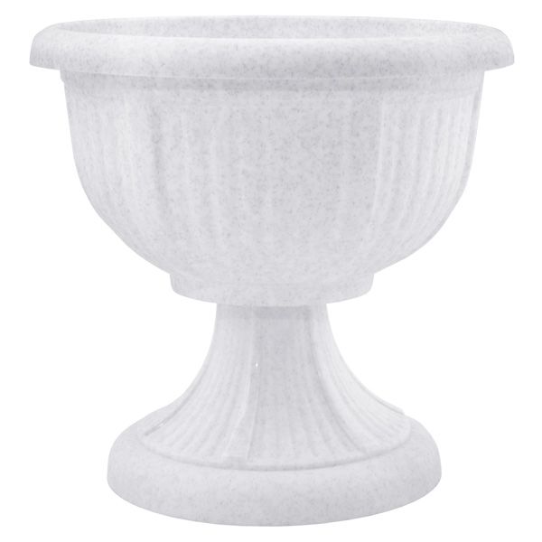 Вазон пластиковий Алеана Леон круглий 29л білий із сірим (114001) 