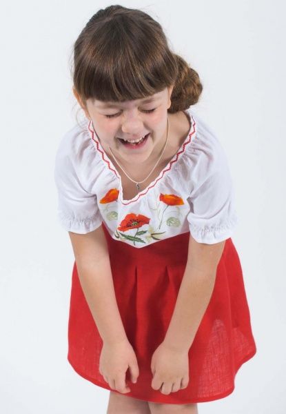 Блуза Гармонiя Маки р.140 белый 33240 