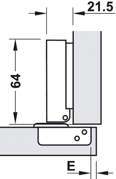 Петля накладна з доводчиком Metalla D SM 300 + монтажна планка під шуруп 483.01.790 Hafele 