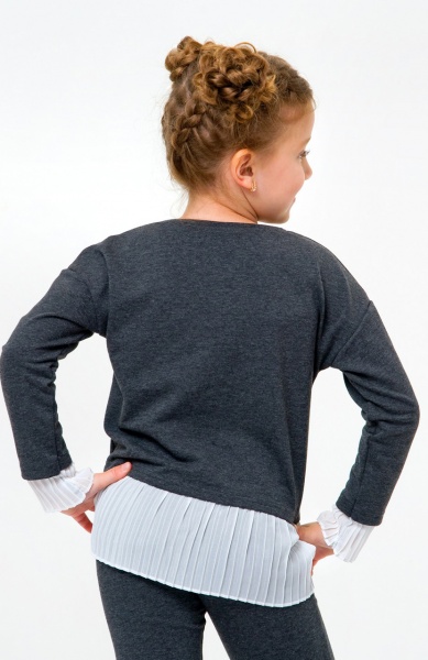 Свитшот для девочки Smil 116442 р.164 серый меланж 