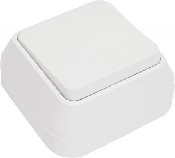 Вимикач одноклавішний Makel IP44 без підсвітки 10 А 250В білий 45101