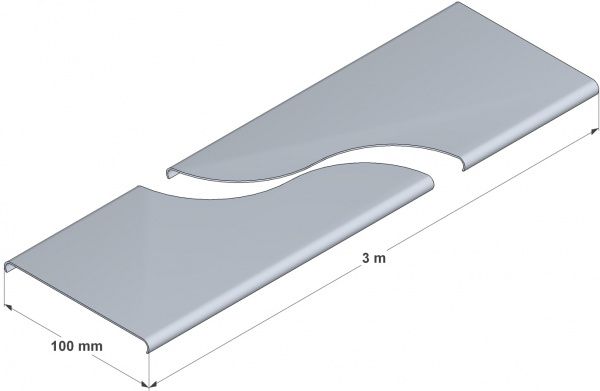 Кришка для лотка 100x50 мм білий цинк