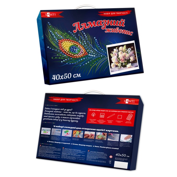 Картина стразами Пастельний букет 40x50 см на підрамнику 954110 Santi 
