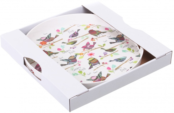 Поднос круглый с ручками Colorful birds 34,5x4,1 см Albayrak