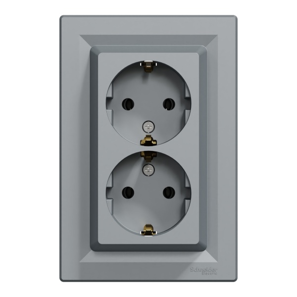 Розетка USB подвійна із заземленням Asfora IP20 сталь EPH9900162