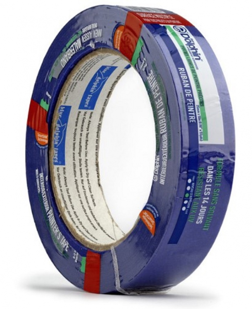 Лента малярная Blue Dolphin SPECIAL BLUE для острого края голубой 25 мм x 50 м