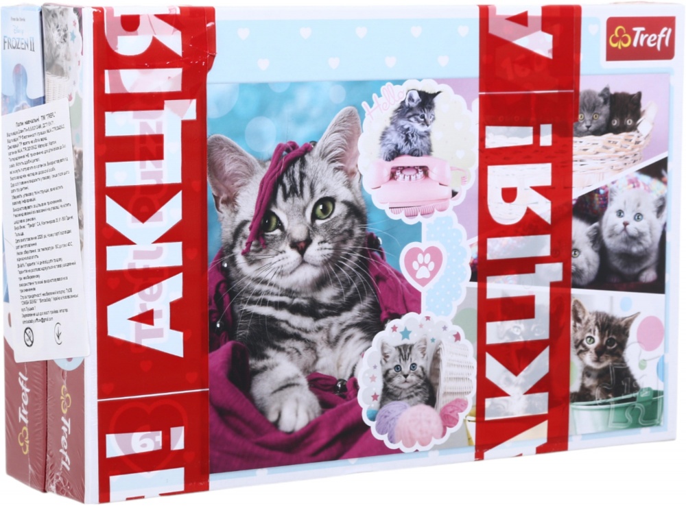 Набор пазлов Trefl (100 + 160 элементов) Ледяное сердце и Милые котята 16366/15371