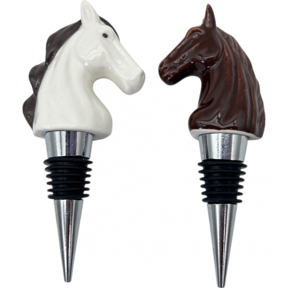 Пробка для бутылки Zhongyang Economic лошадка фарфор (в ассортименте) 11,5x3 см ZY24A303