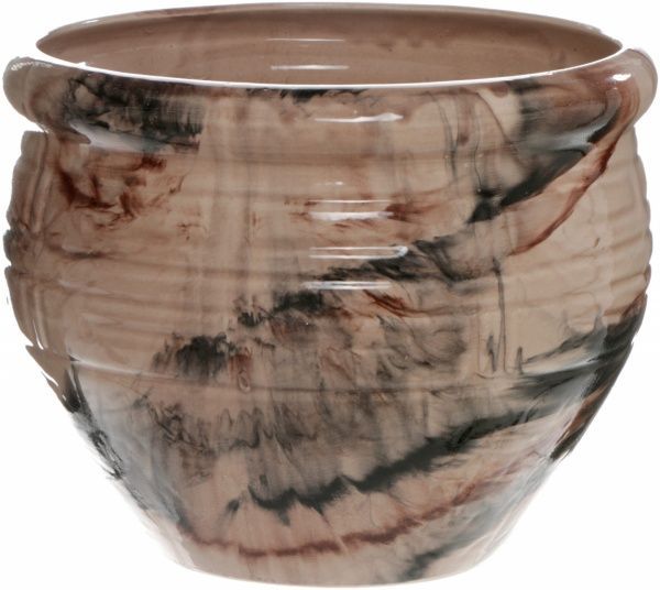 Горщик керамічний Малахіт 3 л (10918422) круглий бежевий 