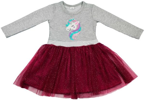 Сукня Danaya з вишивкою р.98 сірий із фуксією ГЗ-09 