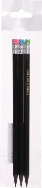 Карандаш графитный с ластиком НВ 3 шт. 84860-3 Centrum