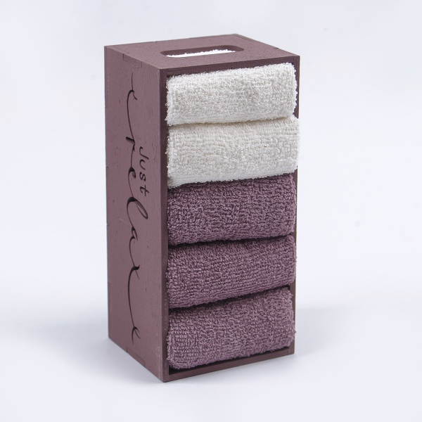 Набір рушників кухонних Jast Relax Plum (5 шт./уп.) 30x30 см сливовий Білтекс 