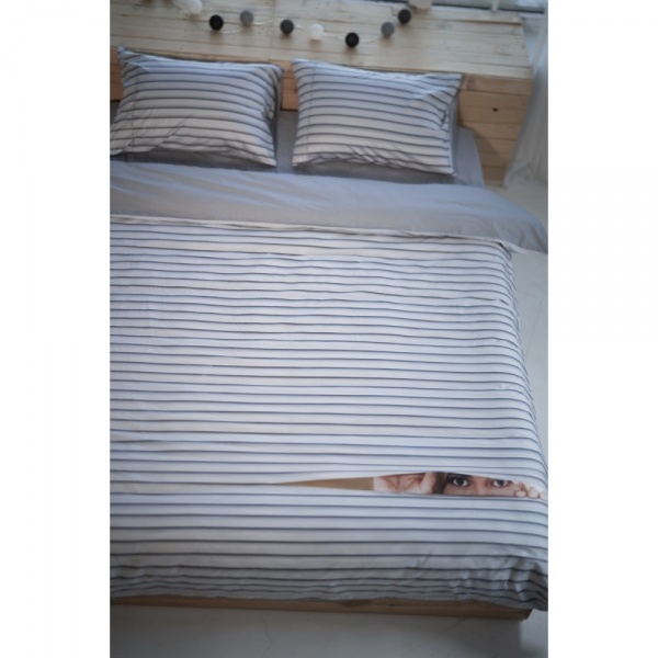 Комплект постельного белья by Andre TAN Я знаю секрет евро бело-серый SoundSleep 