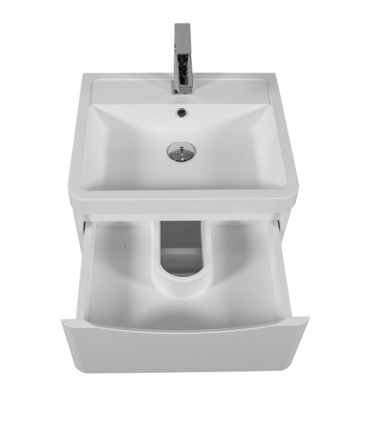 Тумба підвісна Aqua Rodos Vista білий глянець з умивальником Ваr 50 см