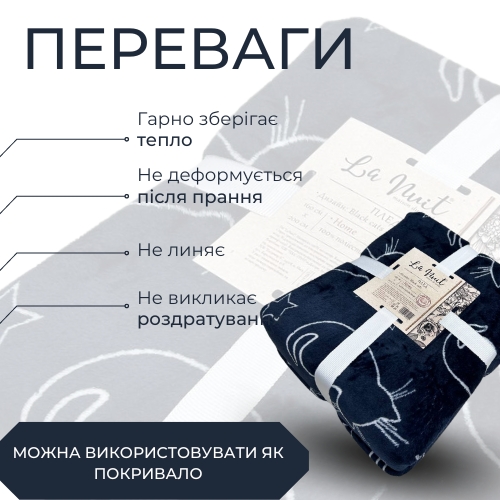 Плед Black cats 200x220 см La Nuit 