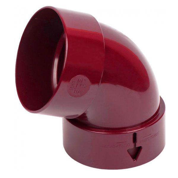 Коліно труби Giza 67° 85 мм червоний 