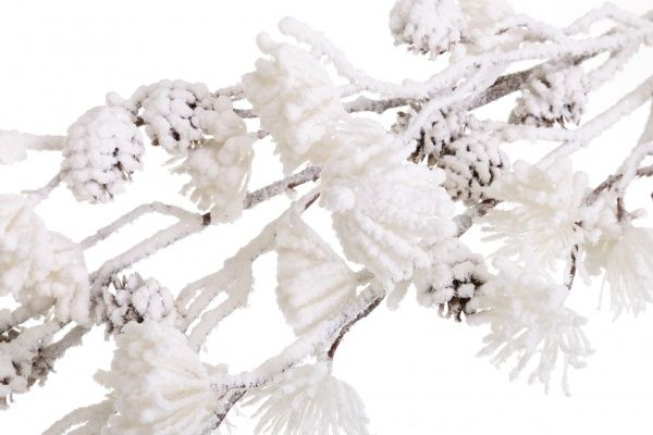 Декорація новорічна Гілка із суцвіттями і шишками 100см EPI-A3-563AW