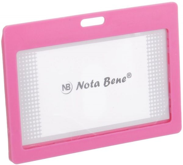 Бейдж 10.3x7.5x0.5 cм рожевий Nota Bene