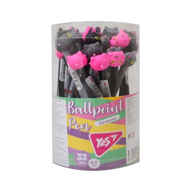 Ручка шариковая YES Sweety Kitty 0,7 мм синяя 