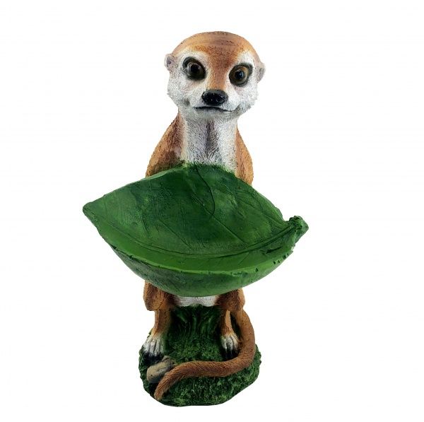 Статуэтка садовая Eslana Сурикат с листиком арт.2019