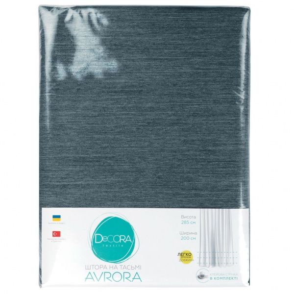 Штора Avrora 200x285 см антрацитовий Decora textile