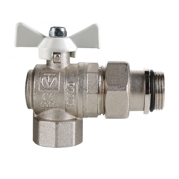 Кран шаровой Valtec BASE угловой с полусгоном и дополнительным уплотнением VT.228.NRW.04