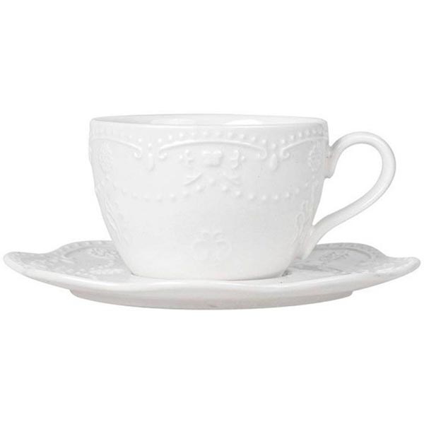 Чашка фарфоровая Krauff Mariposa с блюдцем 120 мл