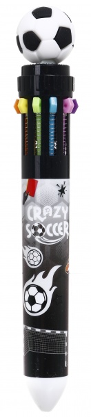 Ручка кулькова на 10 кольорів м'яч чорний 