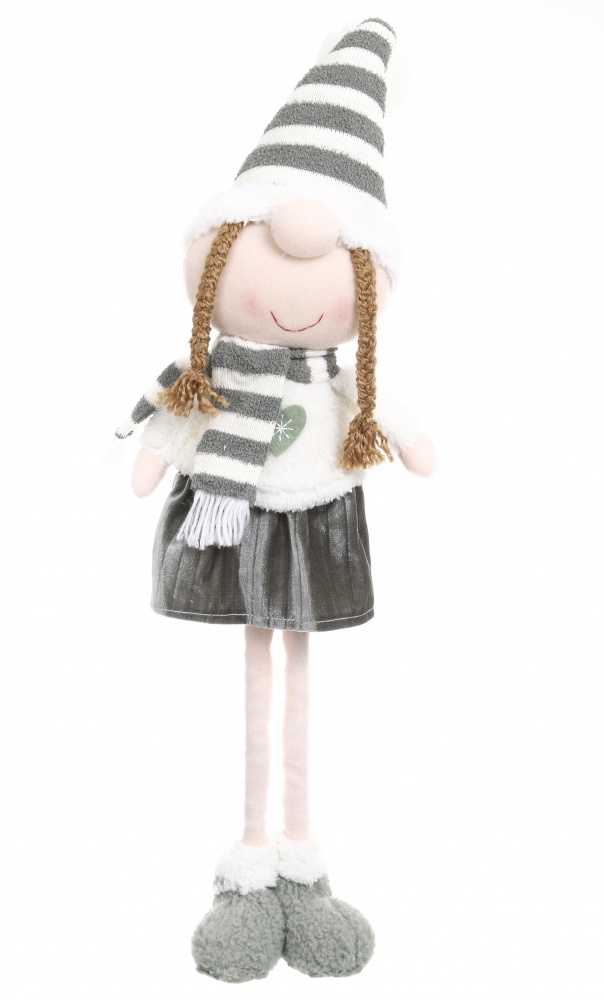 Декорація новорічна текстильна Хлопчик/дівчинка 20x64 см бежево-зелений 2 асортимента LF2237048AB