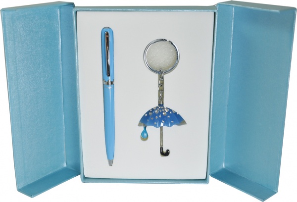 Набір LANGRES подарунковий Umbrella: ручка кулькова + брелок бірюзовий LS.122022-06 