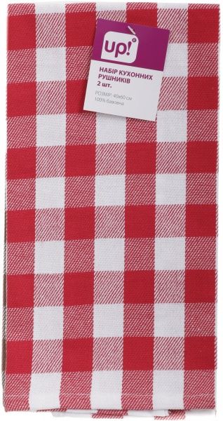 Набор полотенец Checked 40x60 см UP! (Underprice) красно-коричневый/клетчатый 