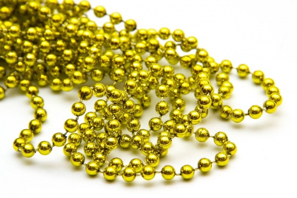 Бусы для елки оранжевые, 5 мм 6 м, 250065