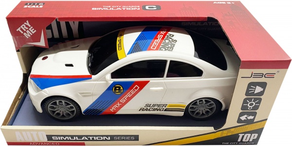 Автомобіль фрикційний Поліцейське авто зі світл. та звук. ефектами 26х10,5х8 см білий 1:16 FTP954568/grey