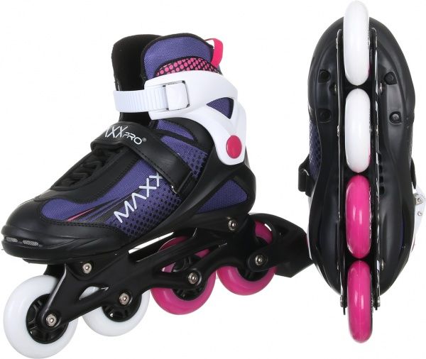 Роликовые коньки MaxxPro YX-0119-6ZW р. 39 черно-розово-белый