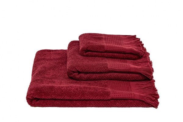 Полотенце Комби махровое 70x140 см вишневый Simi 