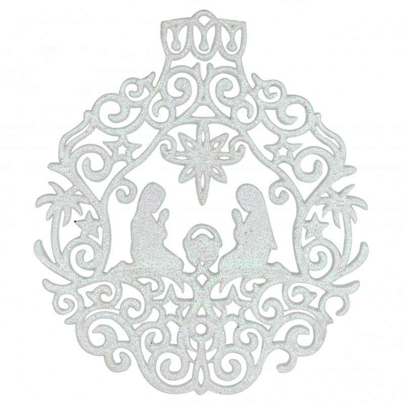 Ялинкова іграшка Рождество 2Д 12 см білий