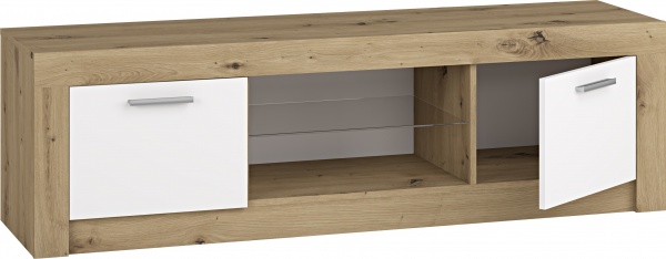 Тумба под ТВ Грейд Марлин 1584х470х348 мм белый альба / дуб артизан 