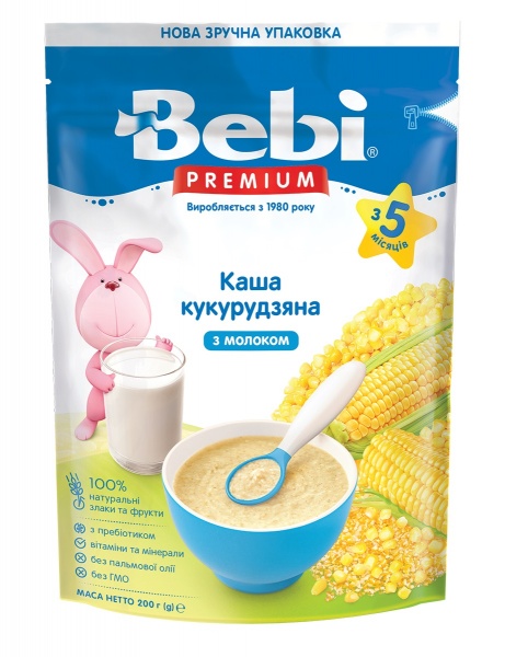 Каша молочная Bebi от 5 месяцев Premium Кукурузная 200 г 